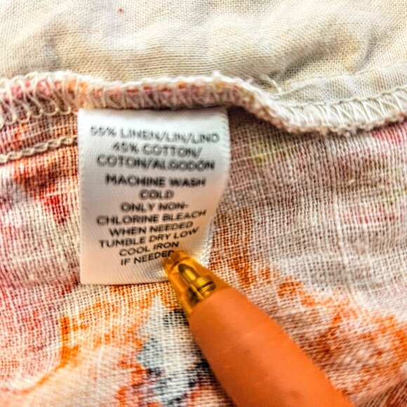 Ann Taylor Loft Floral Print Linen Blend Shorts Pink Orange Plus Size 14 - Picture 6 of 6